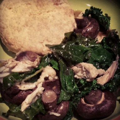 roasted mushroom kale chicken